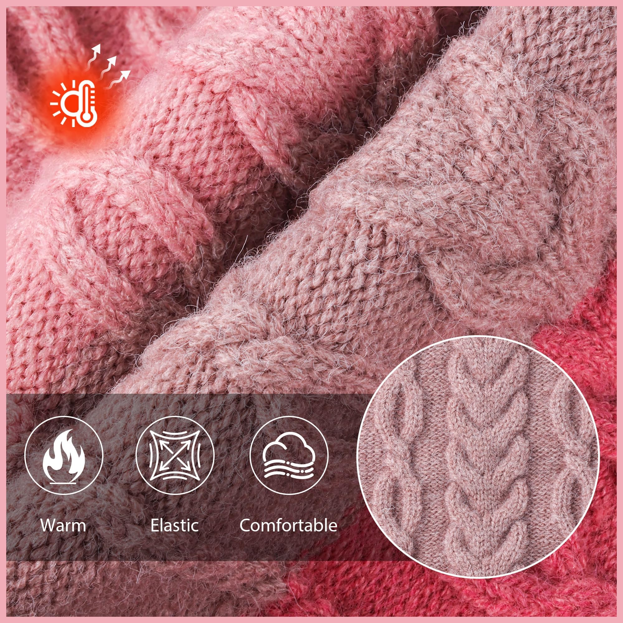 NACOCO dog sweater pink 2XL fabric closeup shows soft yarn