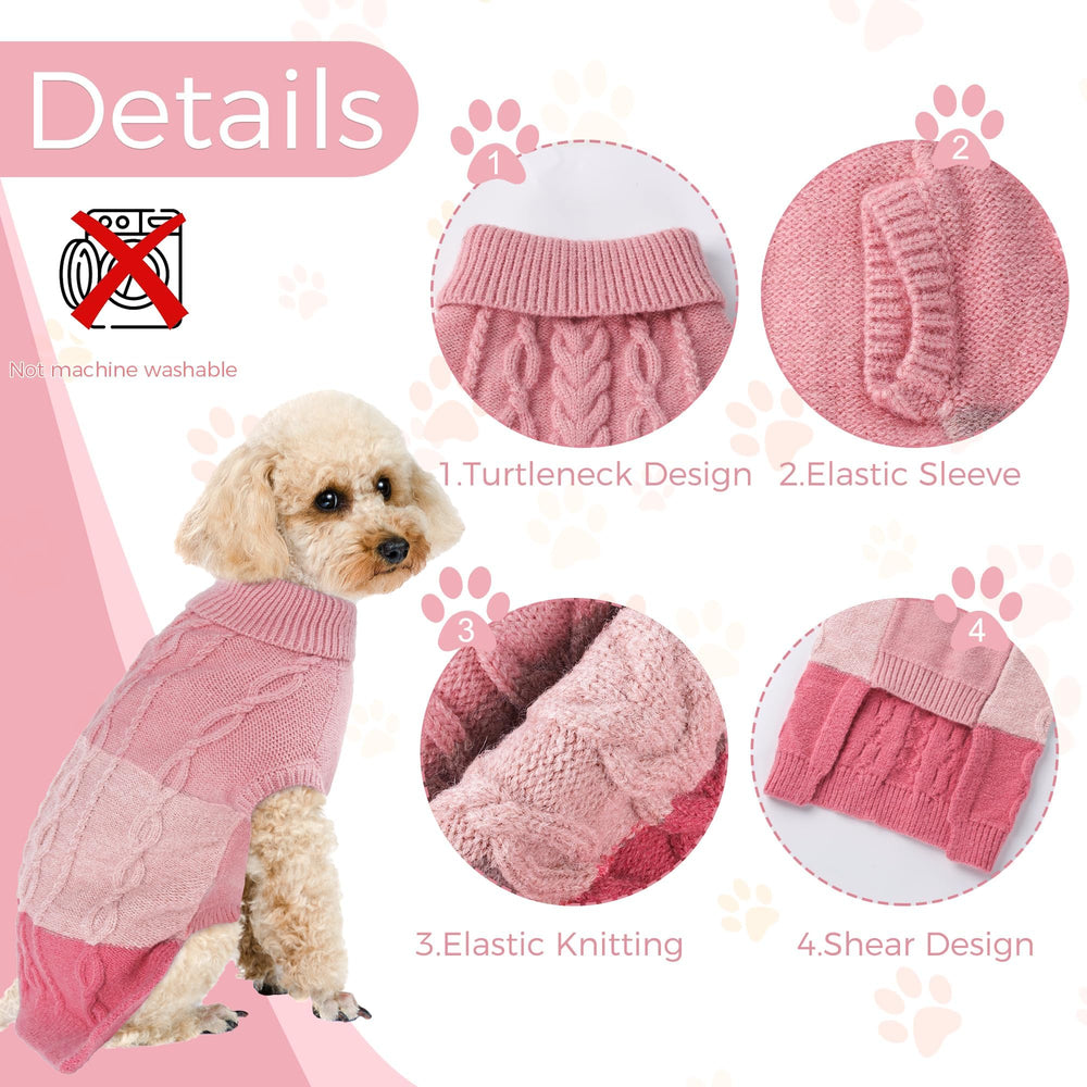 NACOCO dog sweater pink 2XL sleeve detail for easy on-off