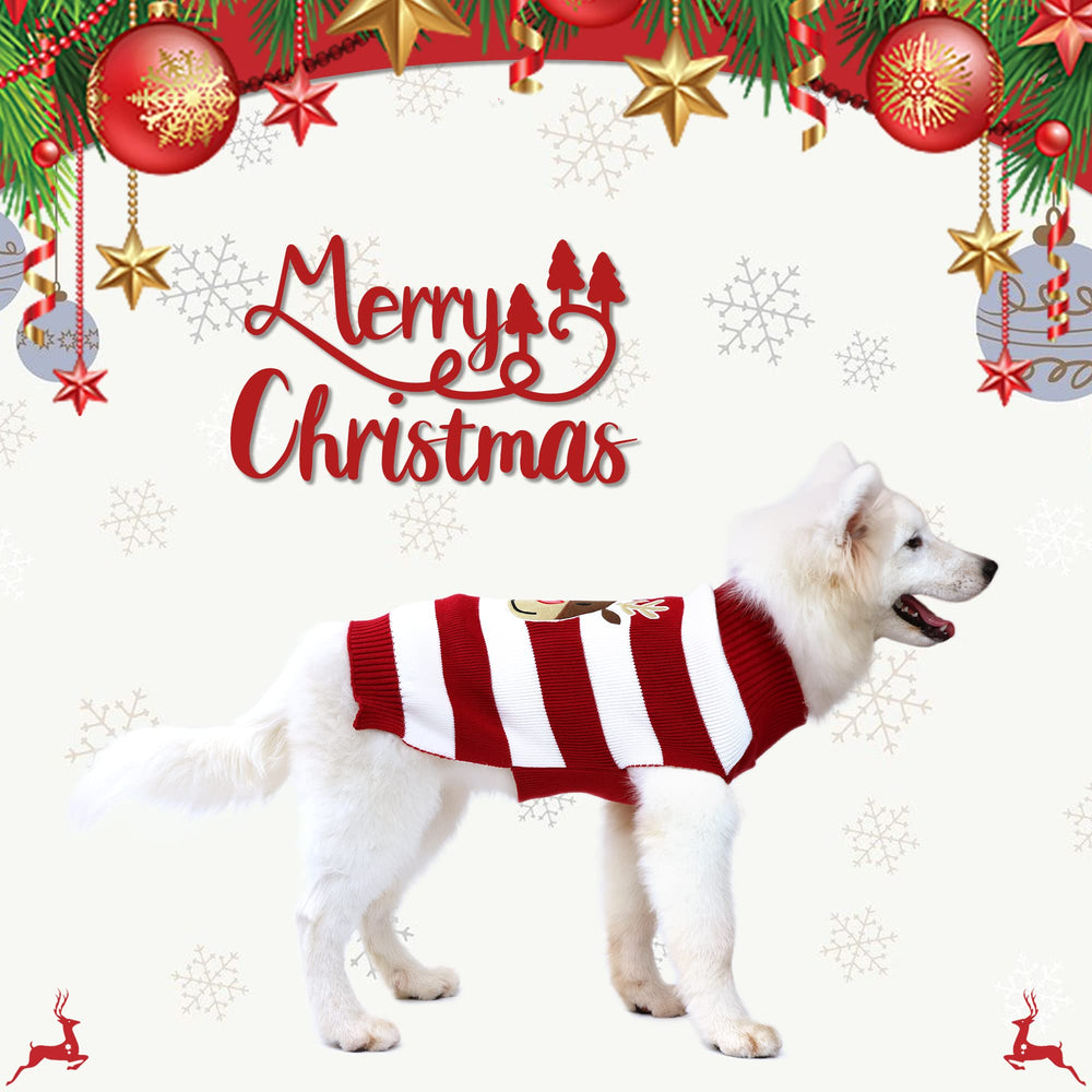 NACOCO holiday reindeer sweater cat XXS front view with warmth.
