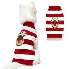 NACOCO holiday reindeer sweater dog XXS front view for warm comfort.