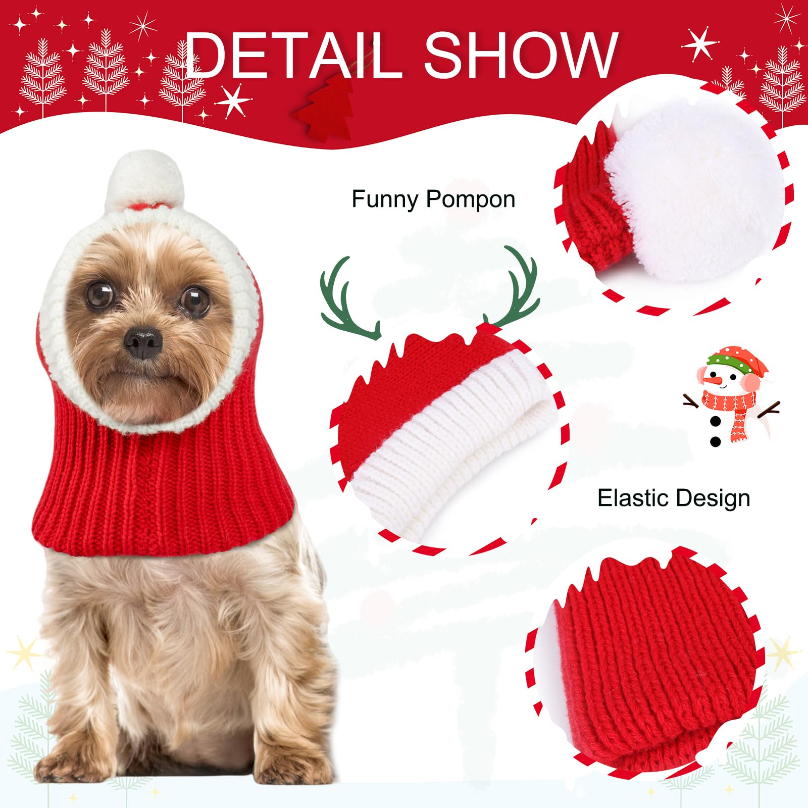 NACOCO knit-dog-hat texture highlights cozy, flexible winter wear for pets.