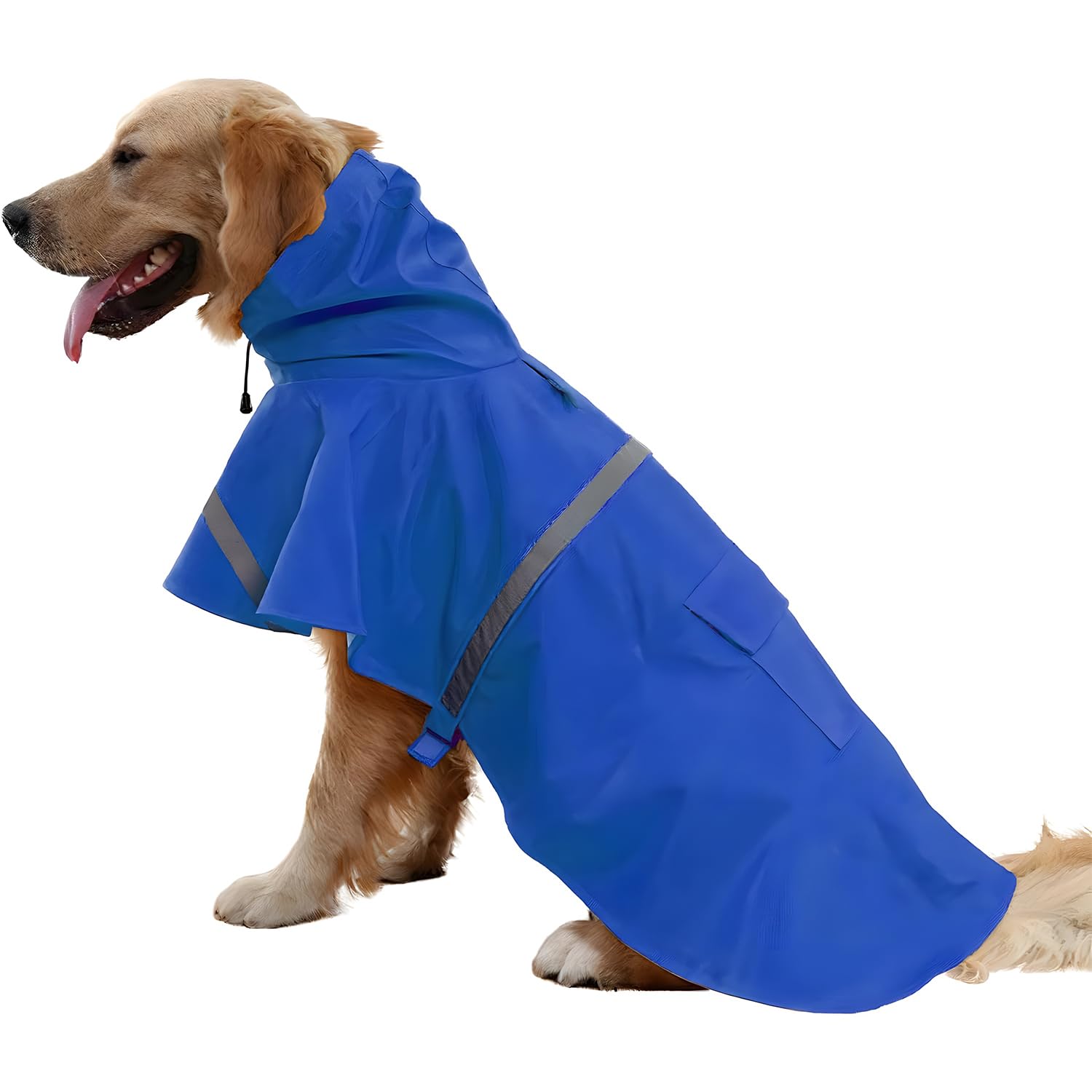NACOCO large dog raincoat back view shows waterproof protection for daily walks.