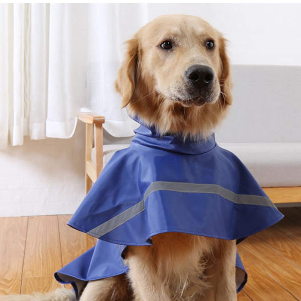 NACOCO large dog raincoat reflective back strip boosts night visibility.