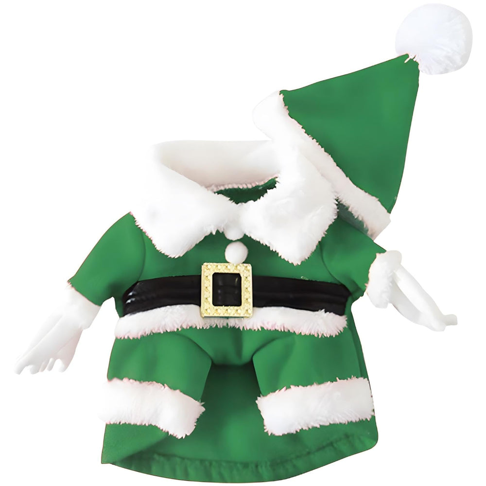 NACOCO Santa green dog back view showing full outfit detail for festive look.