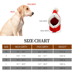 NACOCO pompon detail adds playful holiday touch to pet accessory.