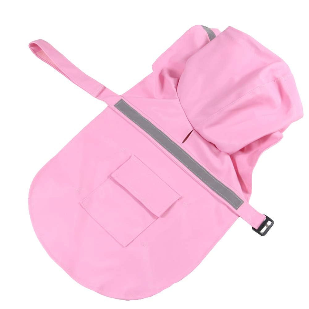 NACOCO pink raincoat with reflective stripe in low light for night safety