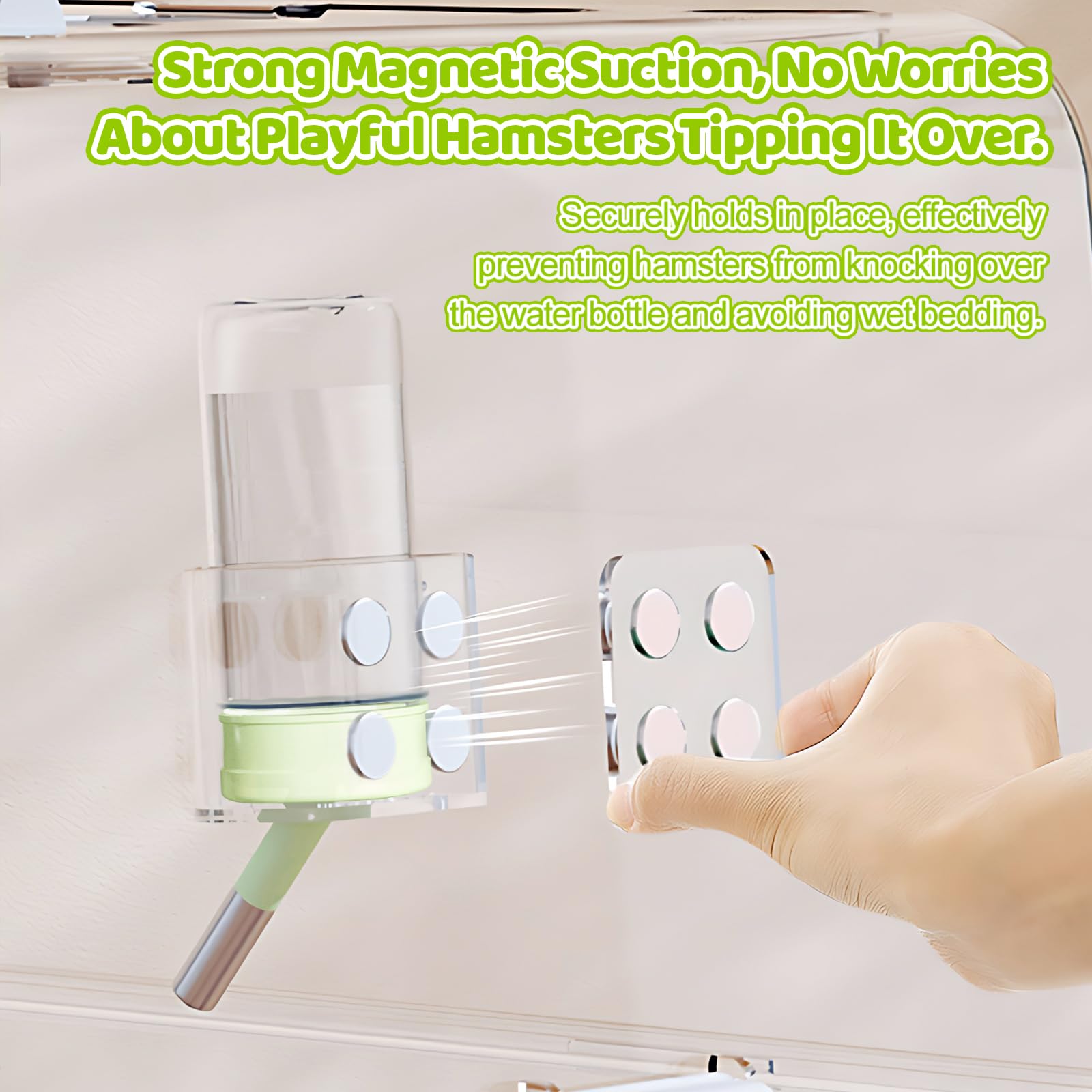 Nadkvkl acrylic green bottle showcases space-saving hanging design
