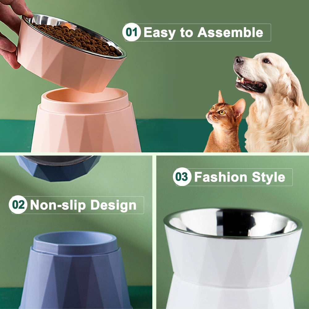 NAHANGPET elevated cat bowls whisker-relief design aids whisker comfort during meals