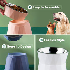 NAHANGPET wide shallow bowls promote whisker comfort and full bites