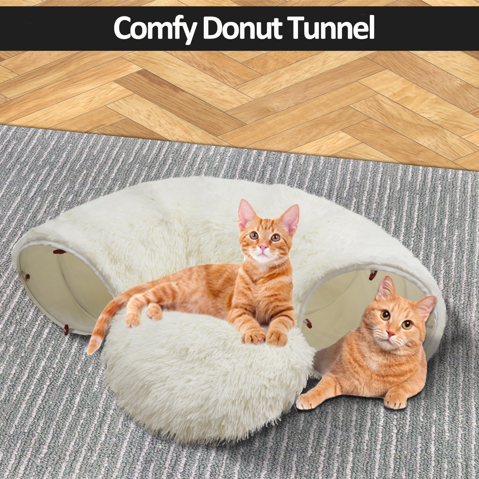 Naielfopet cat bed with mat offers a cozy nest and tunnel fun