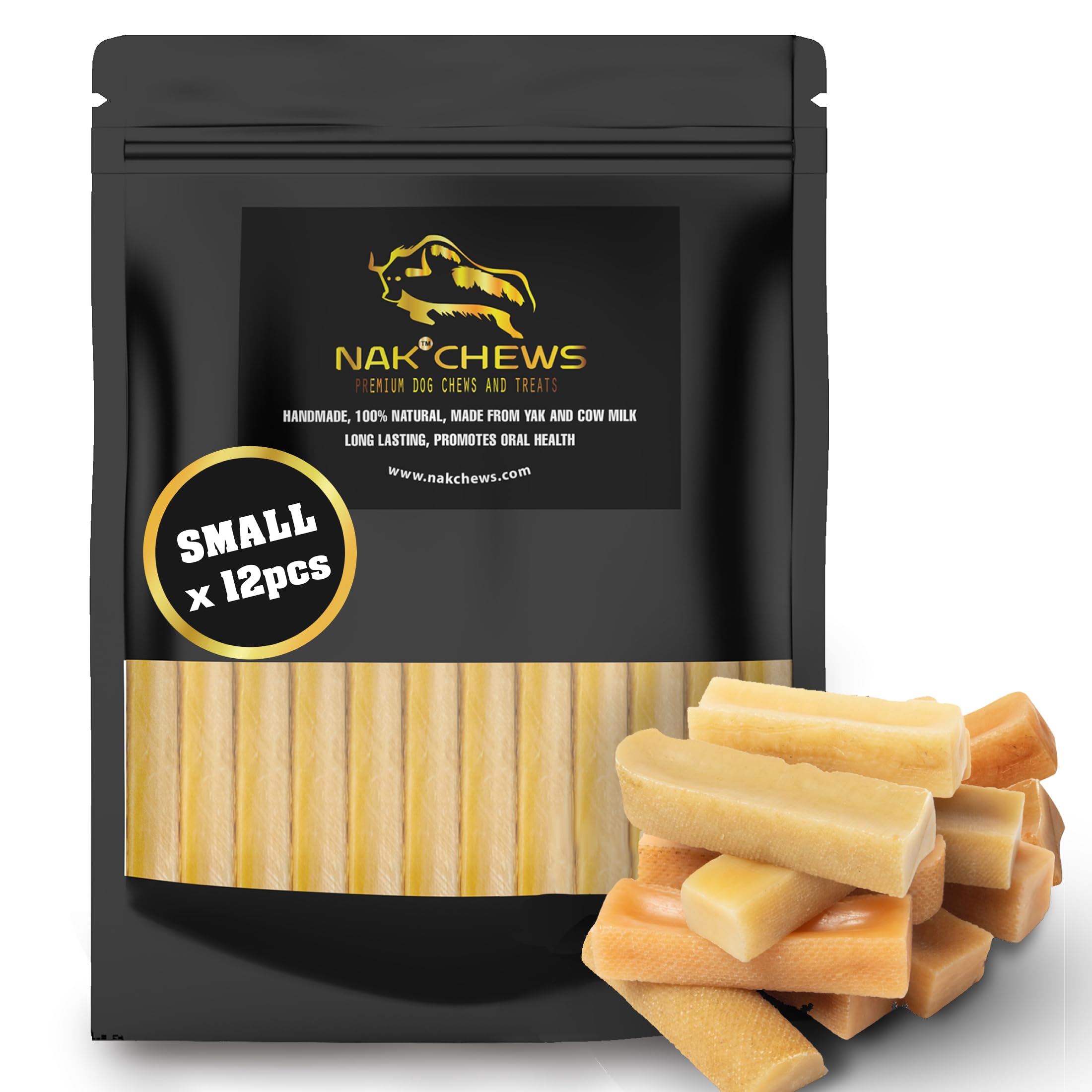 NAK Himalayan Yak Cheese Dog Chews close-up shows durable, long-lasting texture.