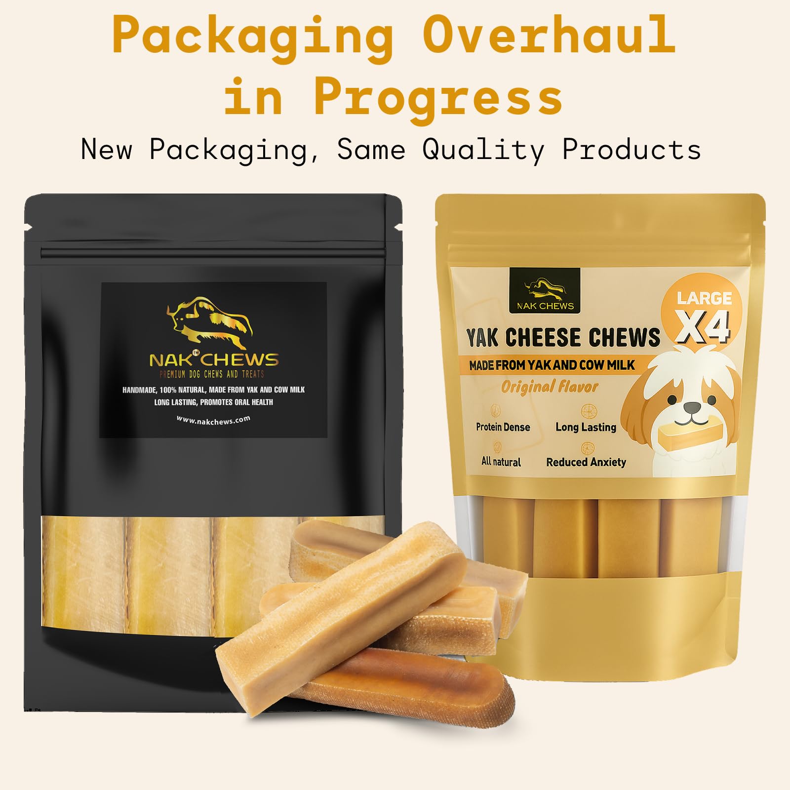 NAK Himalayan Yak Cheese Dog Chews dental-care action illustrating clean chewing benefits.
