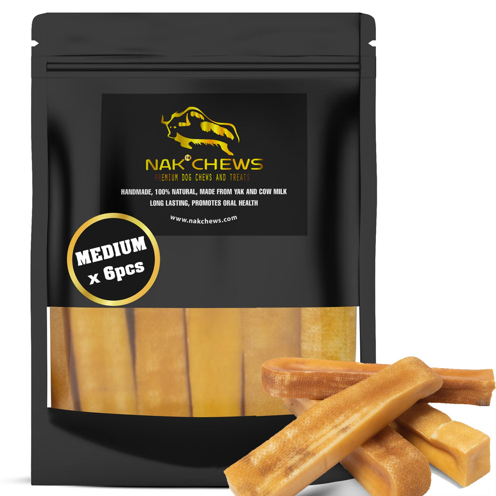 NAK Himalayan Yak Cheese Dog Chews ready-to-chew sticks for medium dogs.