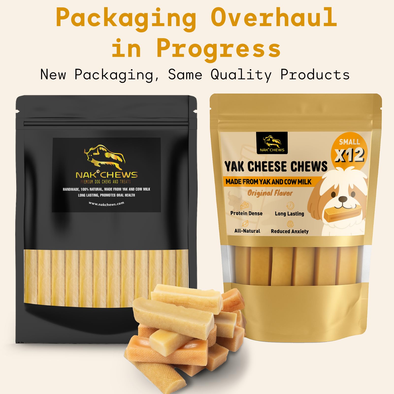 NAK Himalayan Yak Cheese Dog Chews for small dogs offers firm chew.