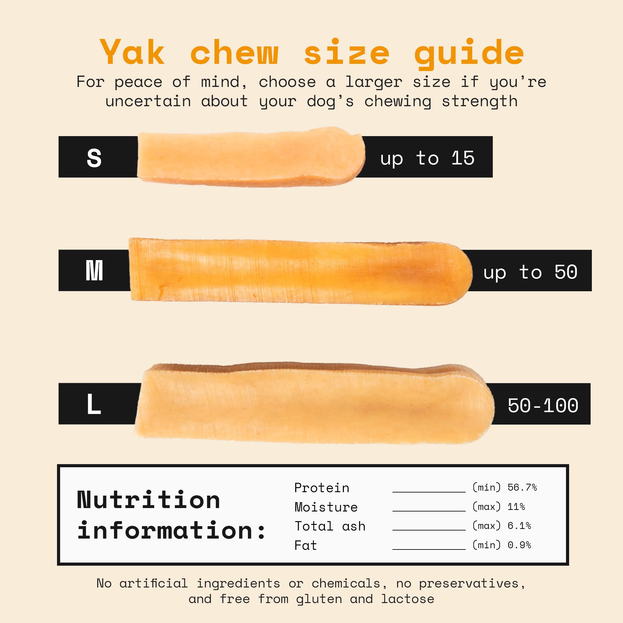 NAK Himalayan Yak Cheese Dog Chews safe, natural snack for large dogs with satisfying chew.