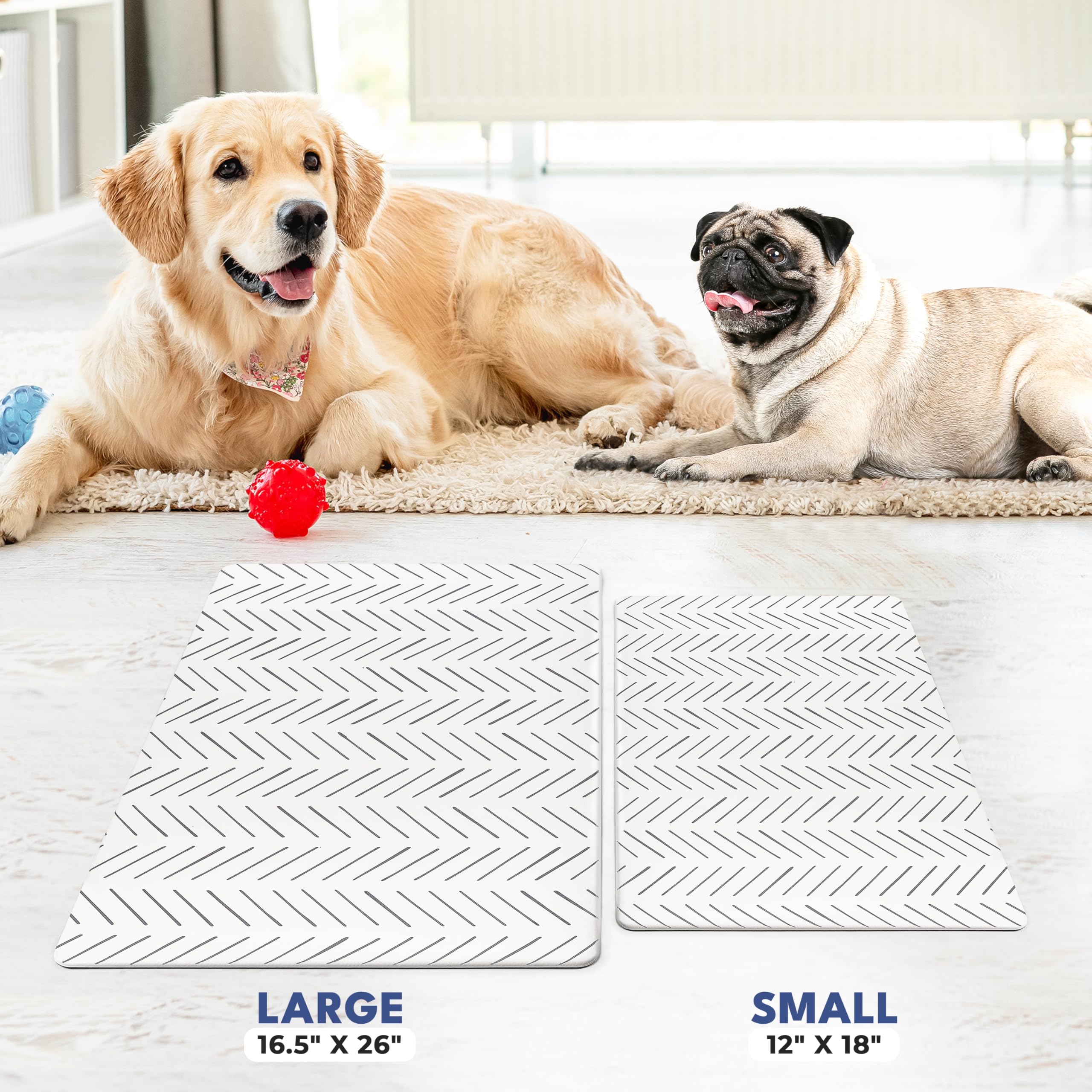 Nalalas 16.5 x 26 inch pet mat fits larger bowls.