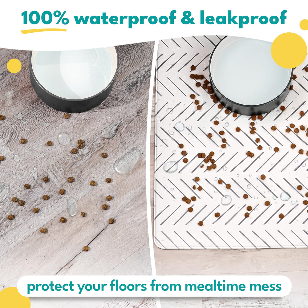 Nalalas non-slip pet mat floor protection reduces slips during meals.