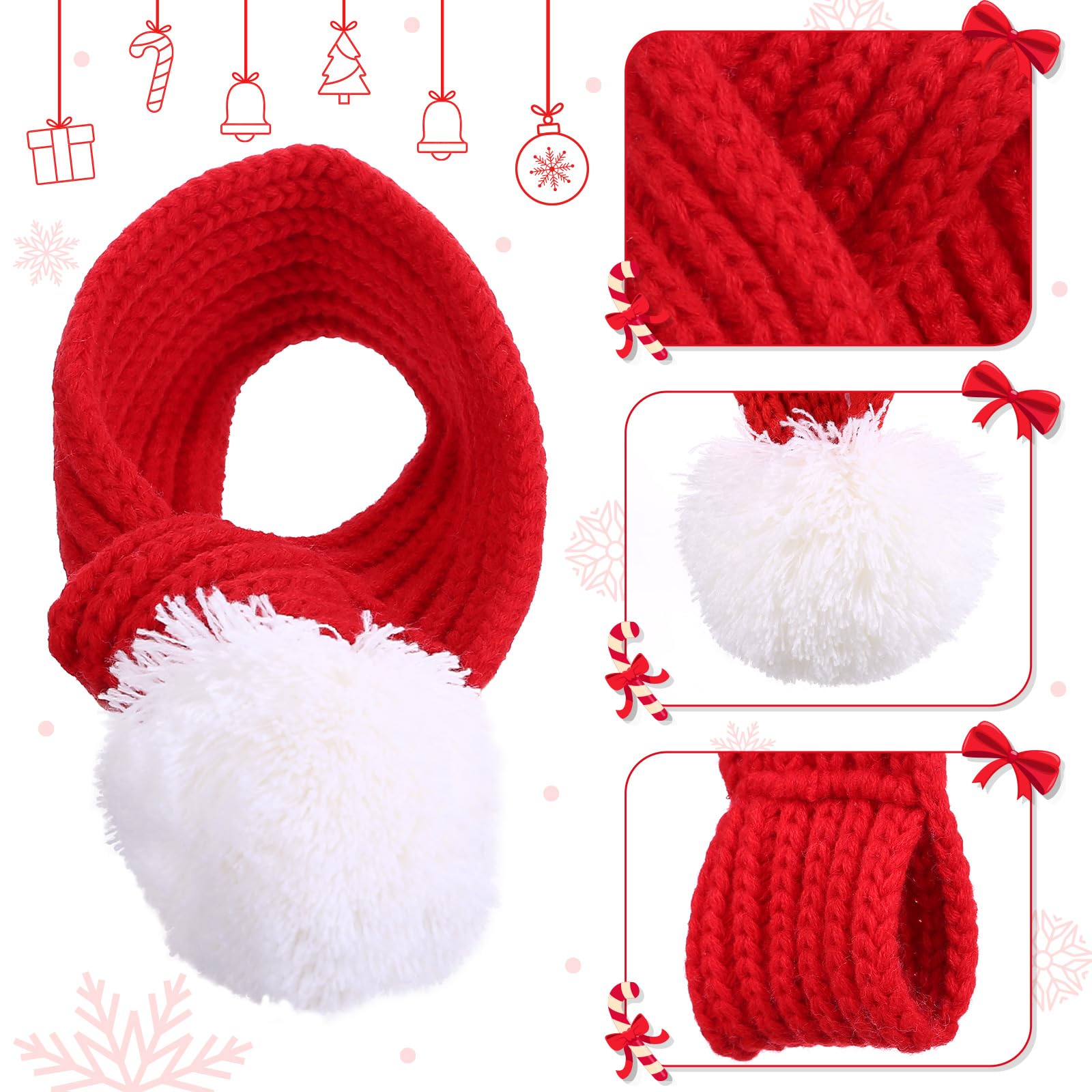 Naler dog Christmas scarf adjustable-length design fits different neck sizes.