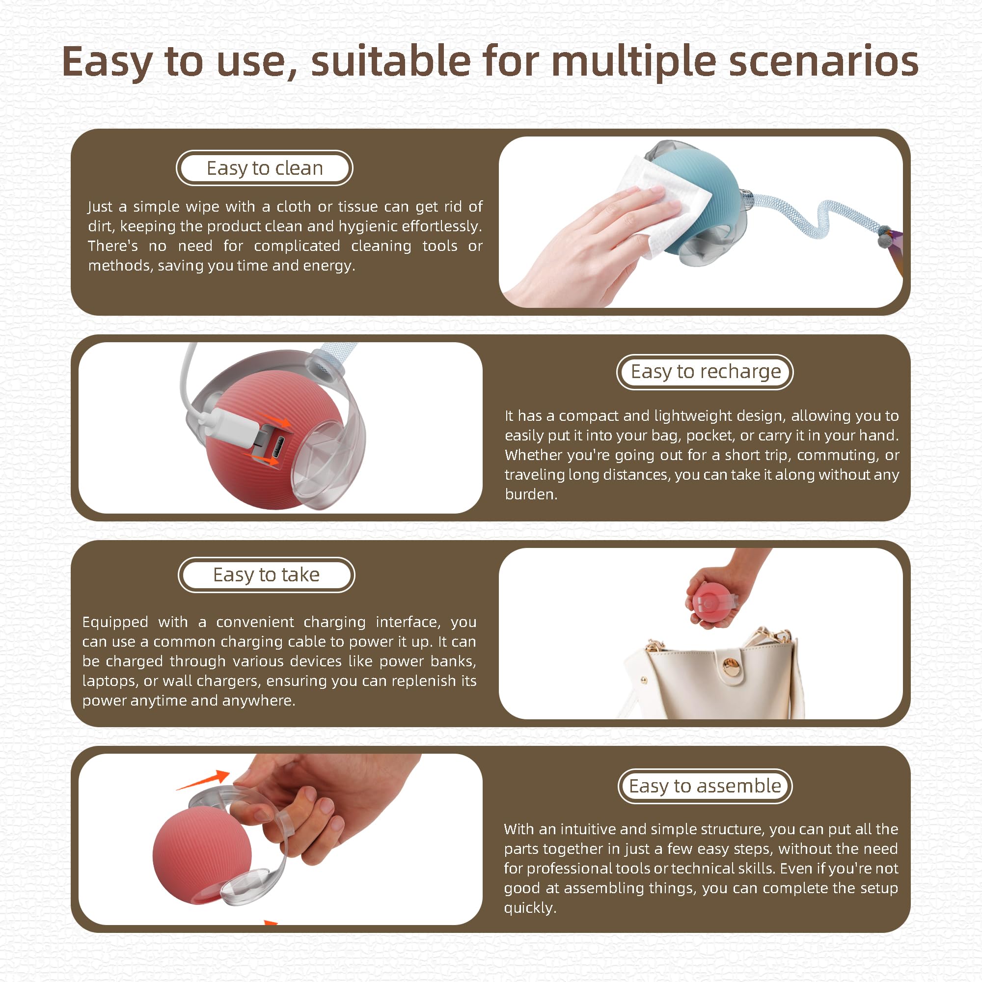 Naltreyva 360° wheels keep movement smooth as it navigates your floor