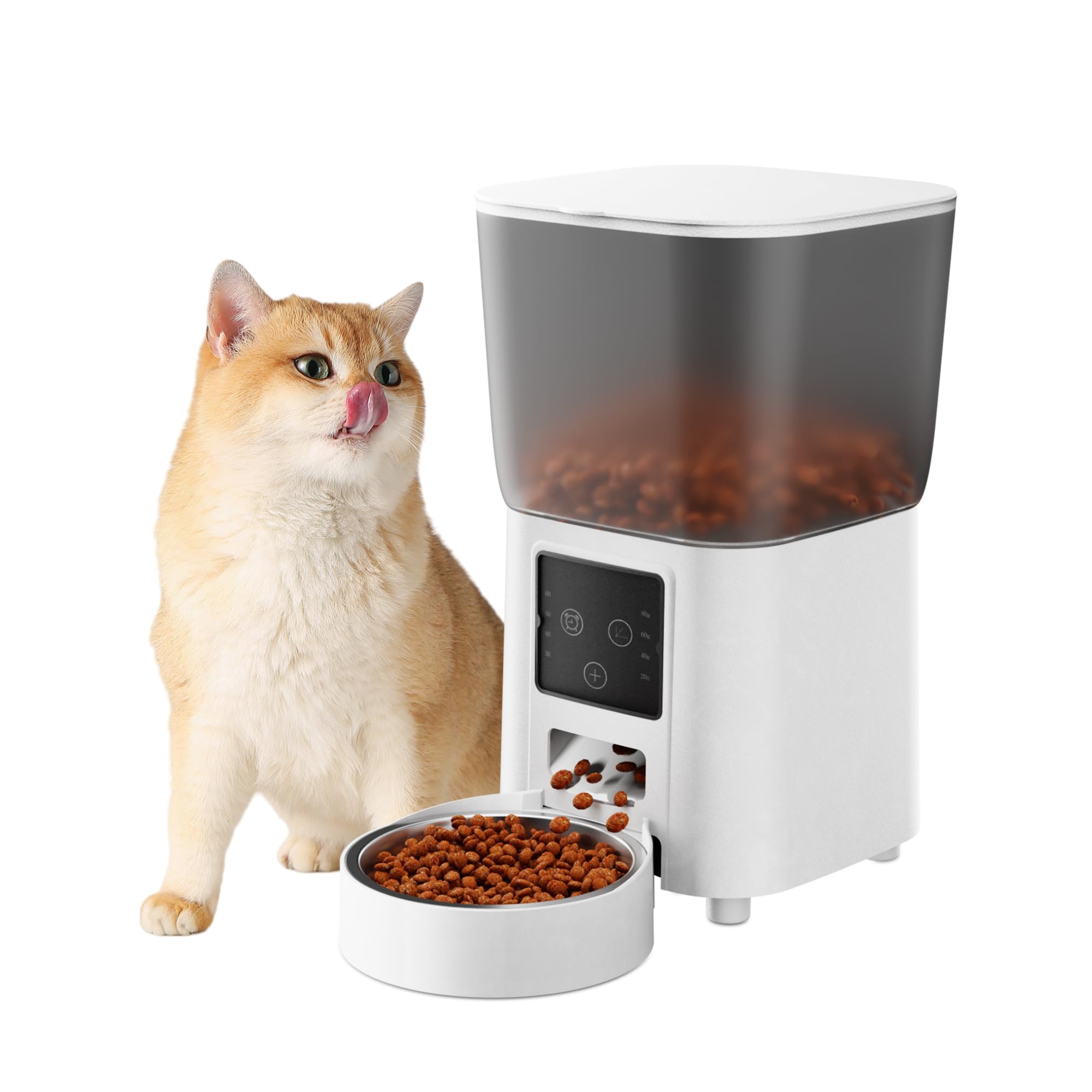 Naltreyva automatic feeder front view shows a compact unit ideal for home use and daily feeding.