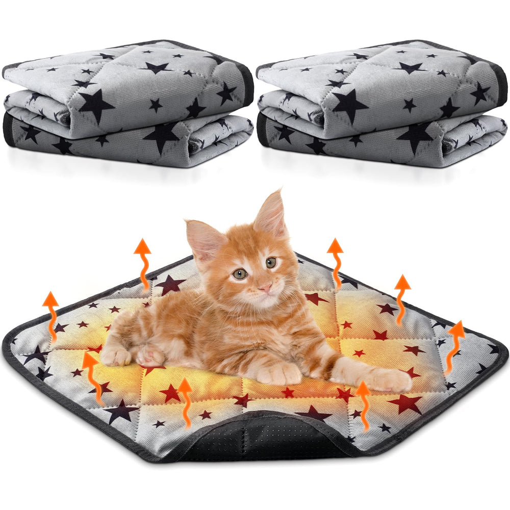 Namalu 4-pack self-warming cat bed star pattern gray shows cozy warmth spots