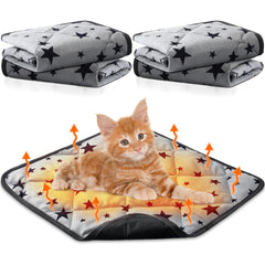 Namalu 4-pack self-warming cat bed star pattern gray shows cozy warmth spots
