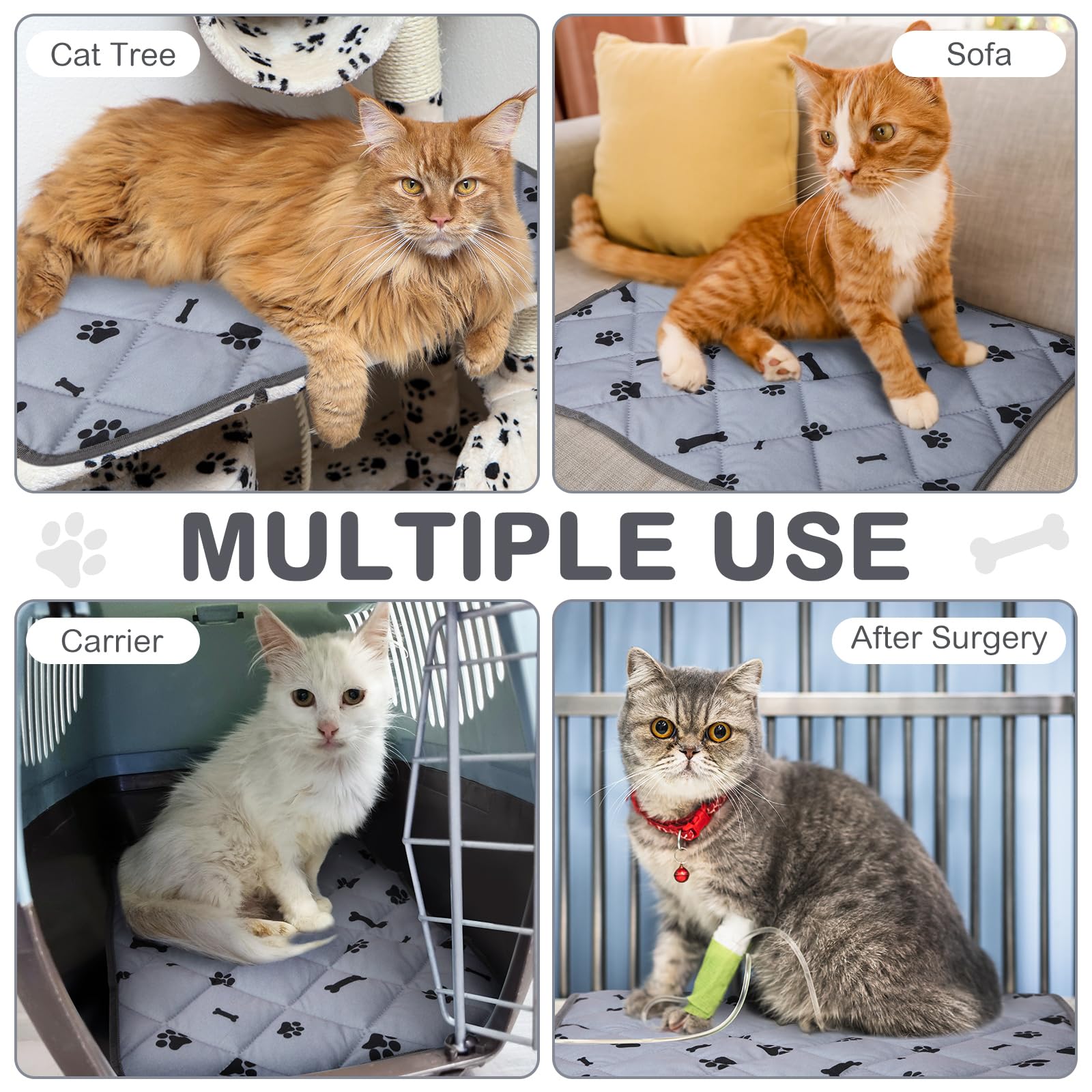 Namalu pad with anti-slip-bottom-rubber-dots keeps mats in place during pets’ naps.