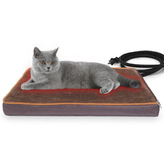 NAMOTEK outdoor heated pet bed with orthopedic foam base for winter comfort.