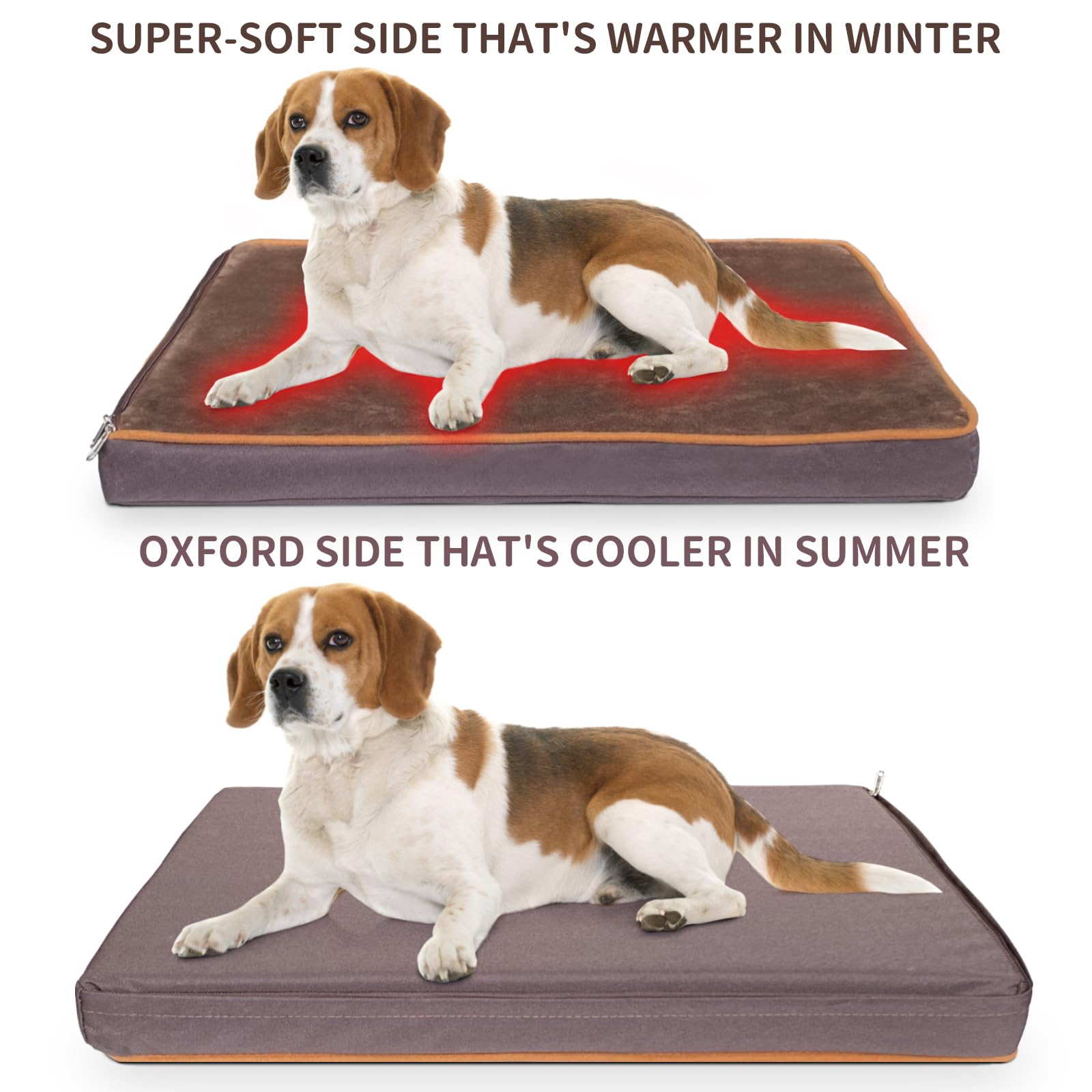 NAMOTEK Orthopedic-base bed supports joints for resting pets outdoors.