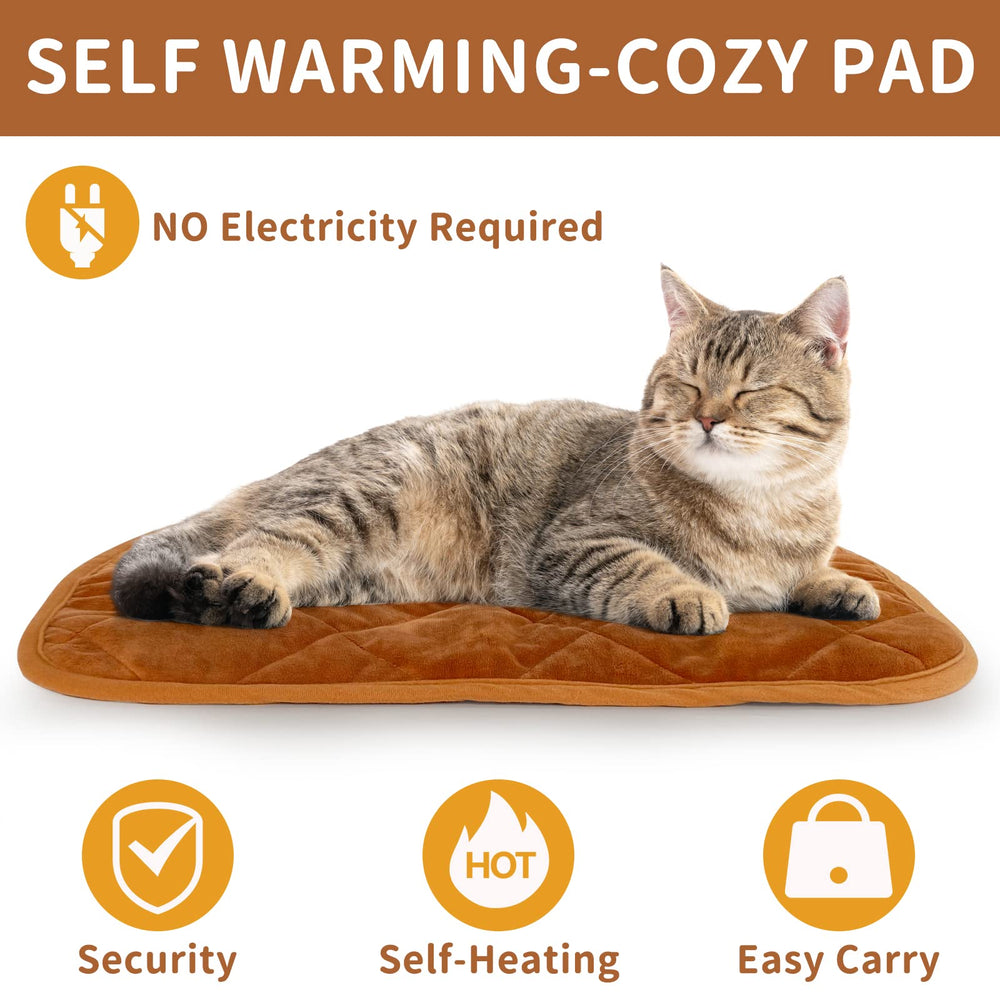 NAMOTEK self-warming pet mat shown for indoor and outdoor use