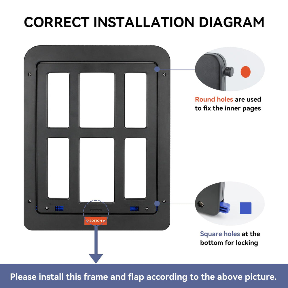 NAMSAN cat door installs easily on screens, sliding doors, or windows