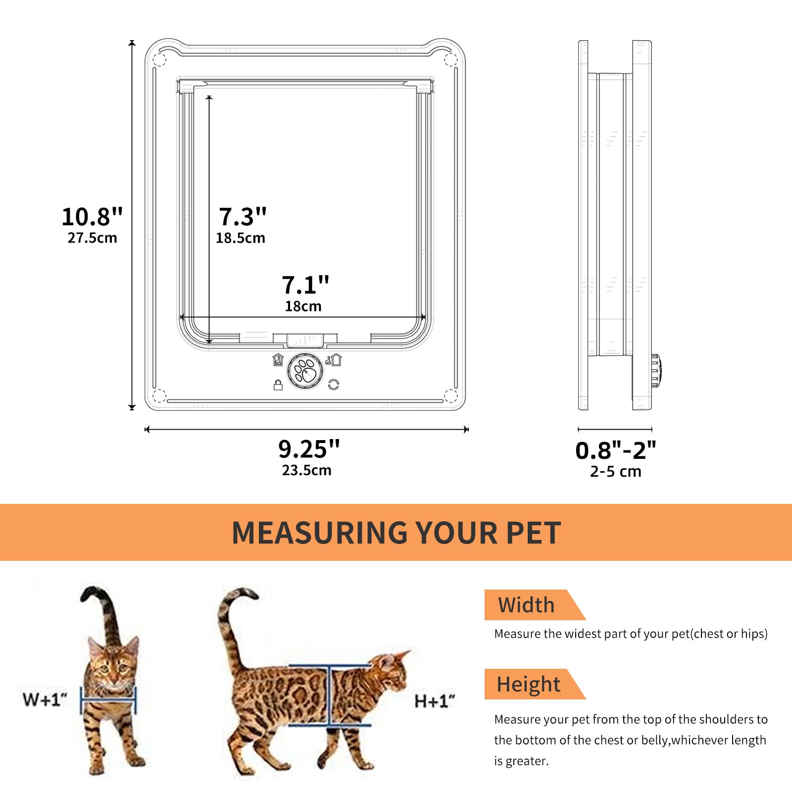NAMSAN cat door weatherproof brush blocks rain and wind for quiet operation