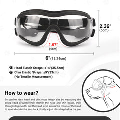 NAMSAN Clear Dog Goggles anti-fog vents maintain clear vision across temperature changes.