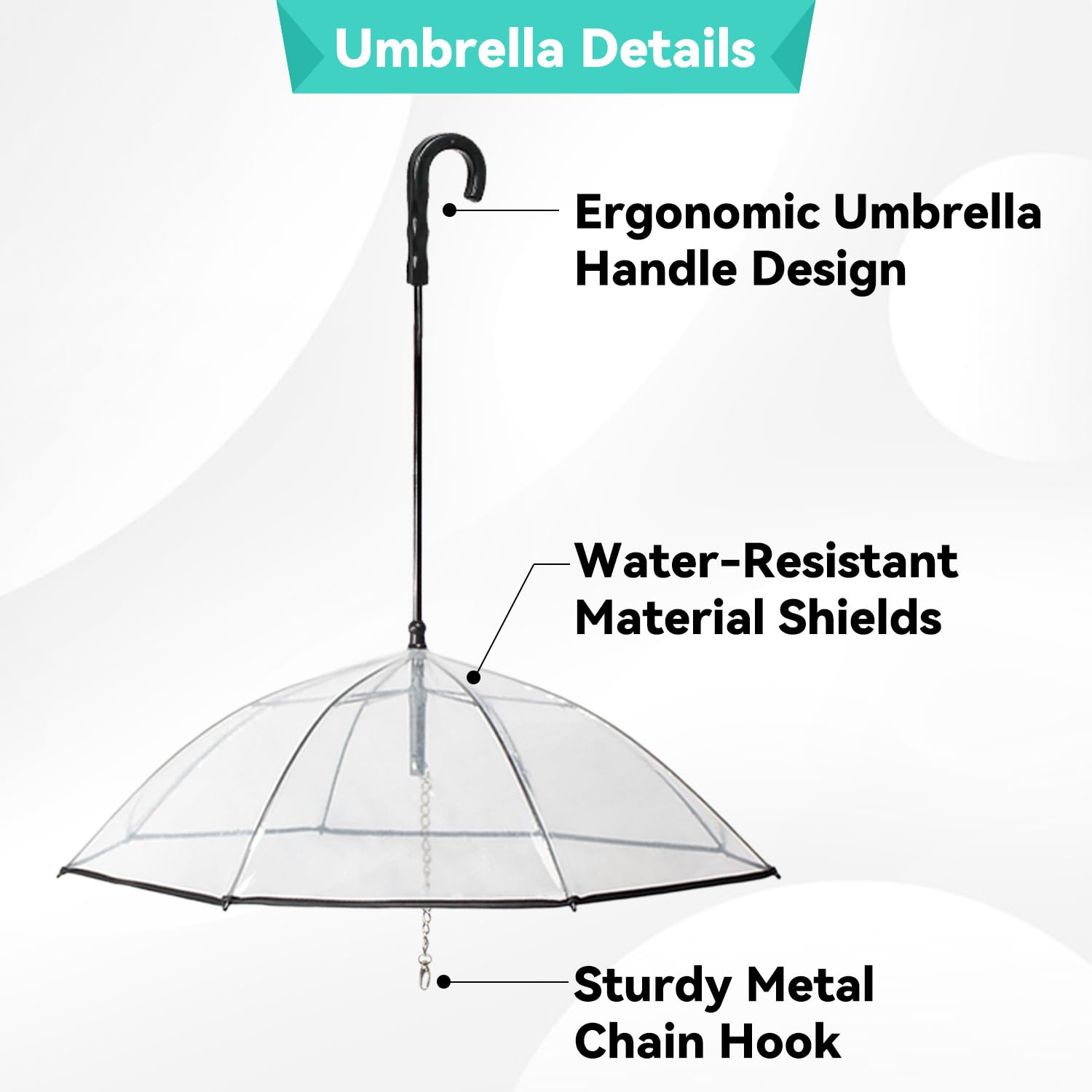 Namsan clear dog umbrella self-assembly steps demonstrated for easy setup