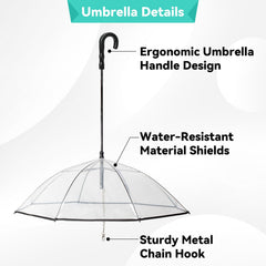 Namsan clear dog umbrella self-assembly steps demonstrated for easy setup