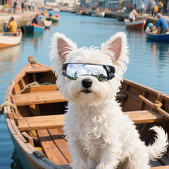 NAMSAN dog goggles side view with adjustable straps for secure fit