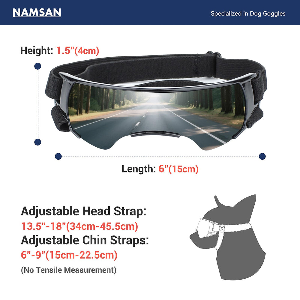 NAMSAN dog goggles wind and dust protection during car rides