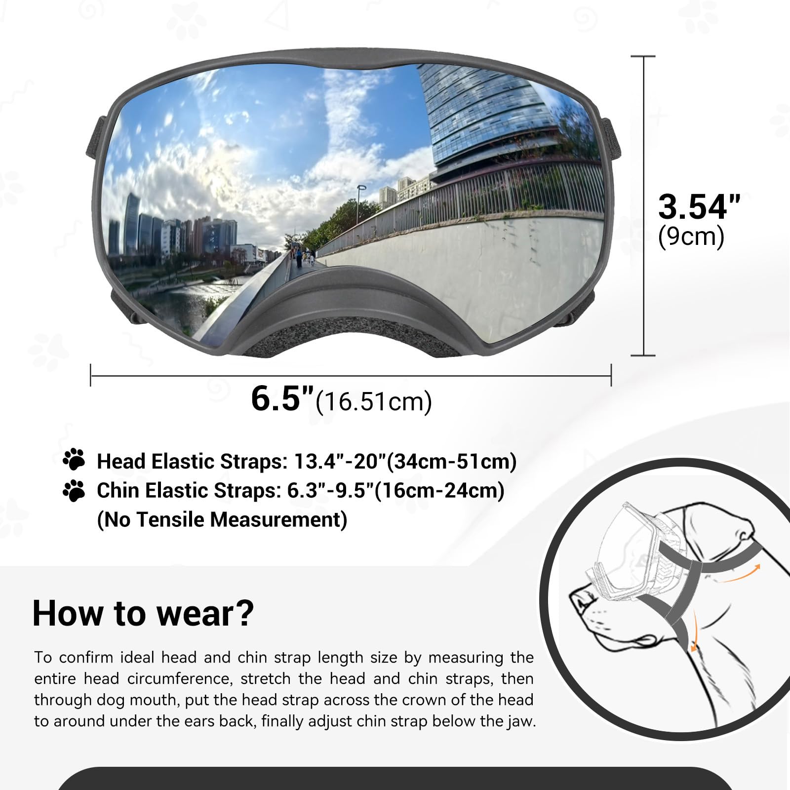 NAMSAN dog goggles windproof design protects eyes from dust during car rides