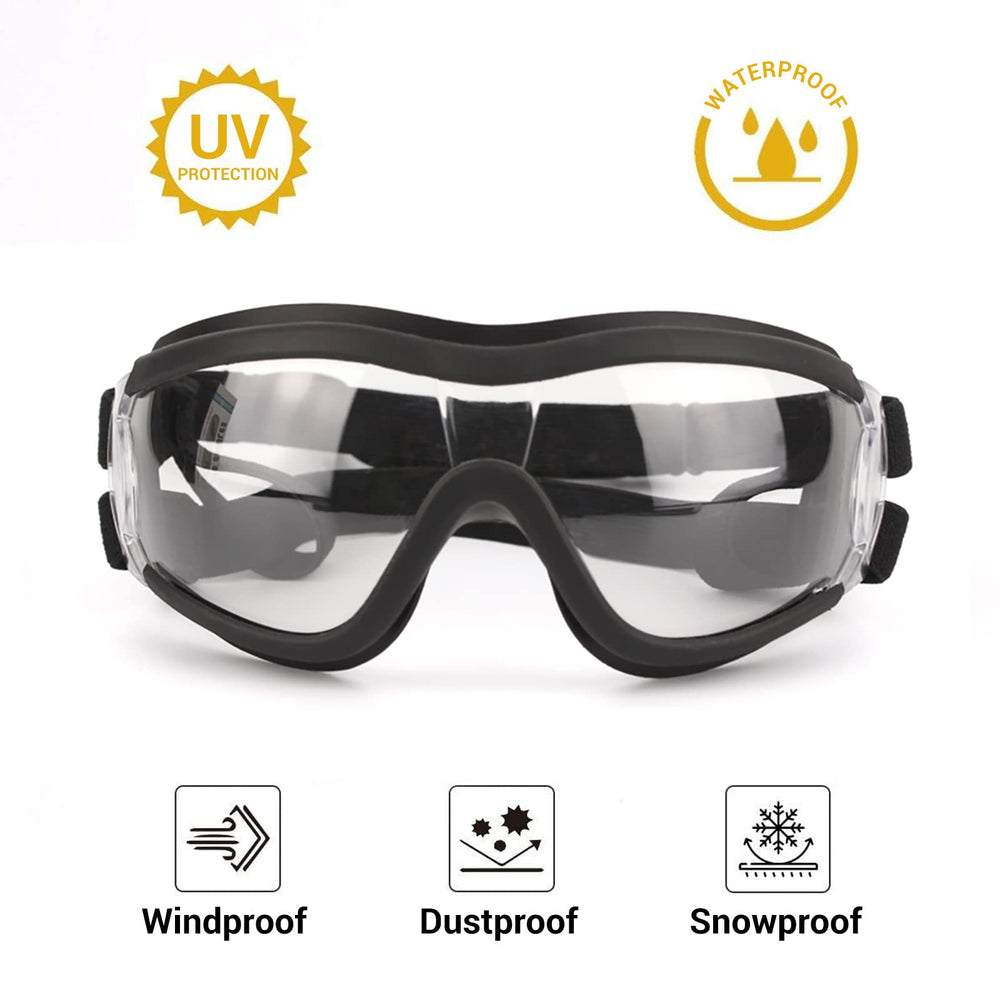 NAMSAN Clear Dog Goggles windproof and snowproof protection on trails and beaches.