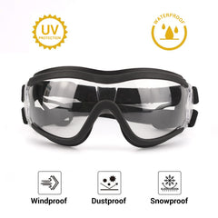 NAMSAN Clear Dog Goggles windproof and snowproof protection on trails and beaches.