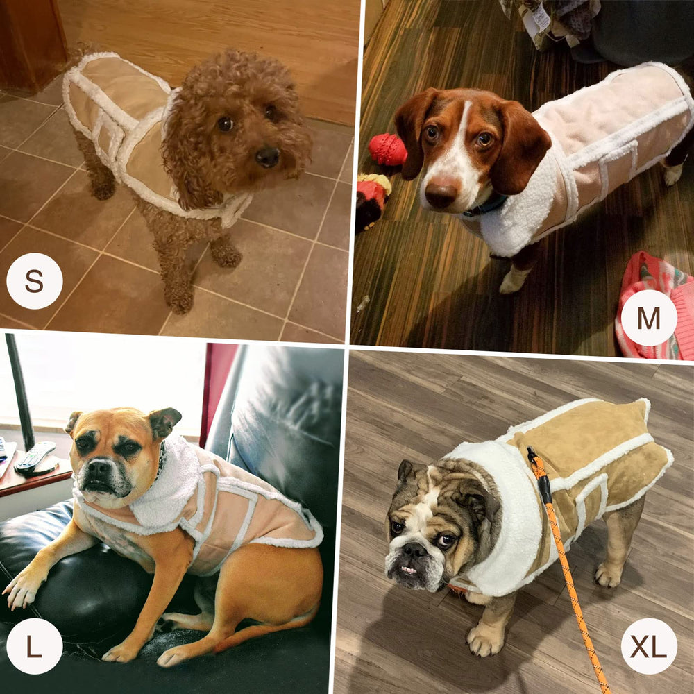 NAMSAN dog sherpa jacket with adjustable Velcro for secure fit.