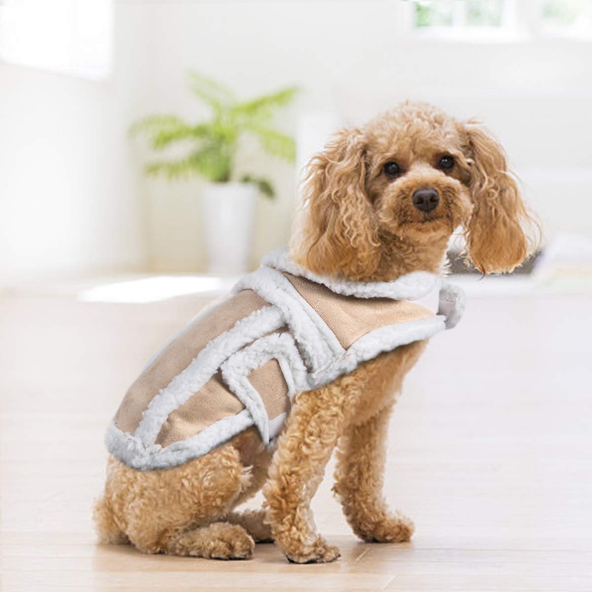 NAMSAN dog sherpa jacket size M coverage fits multiple breeds.