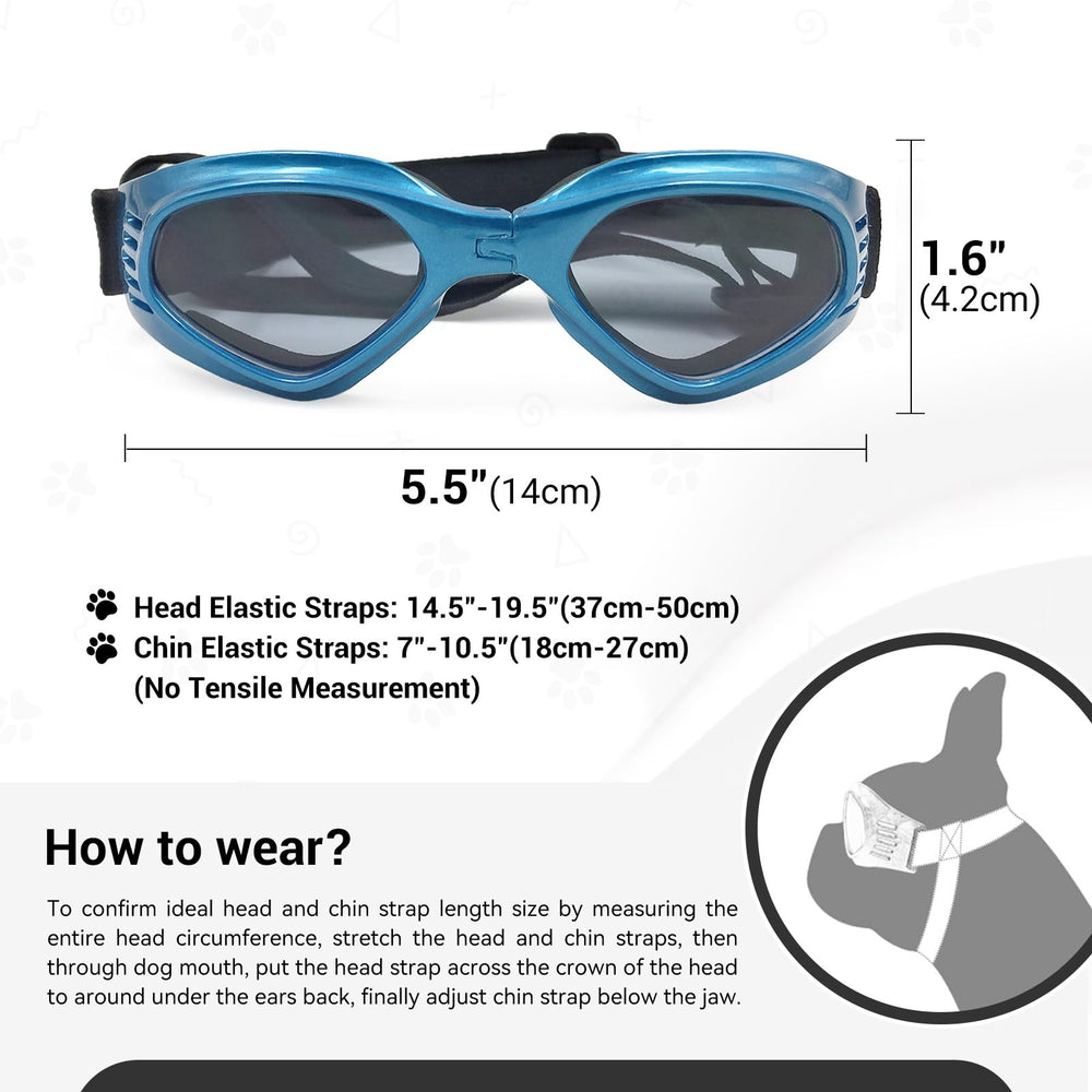 NAMSAN dog sunglasses dust-splash-protection keeps eyes clean on windy rides.
