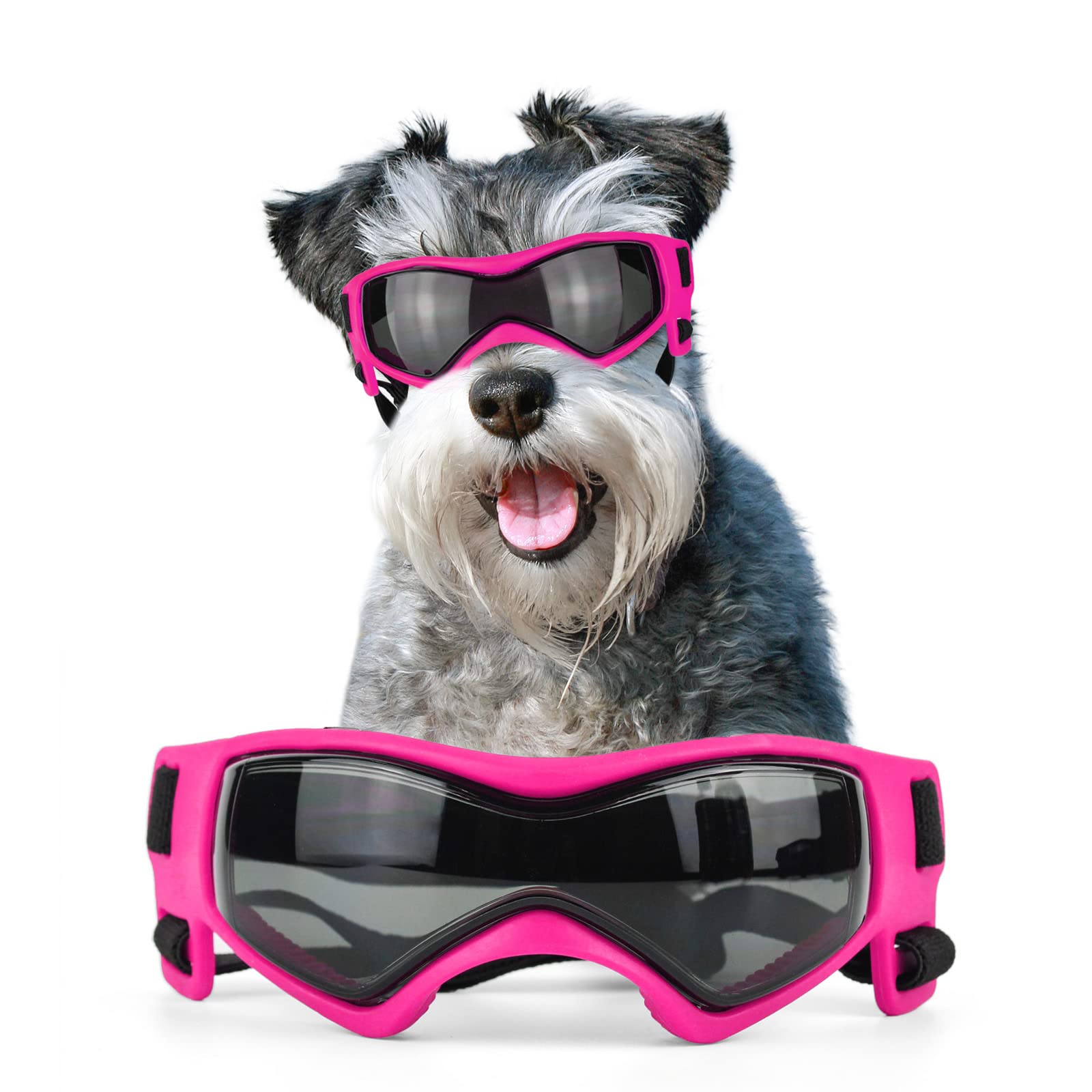 NAMSAN dog sunglasses pink front view with UV protection for outdoor use