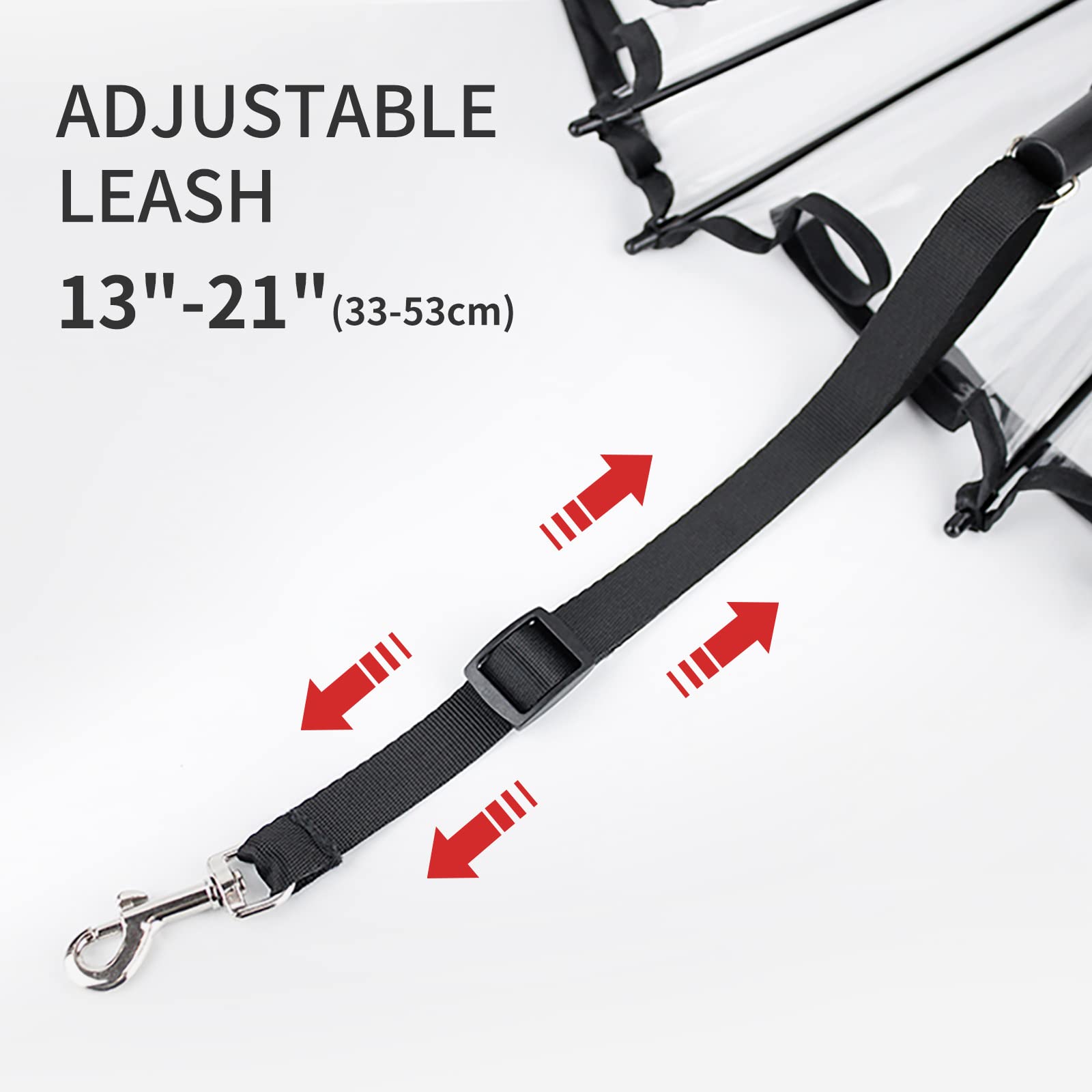 NAMSAN dog umbrella adjustable leash setup enables comfortable distance on walks