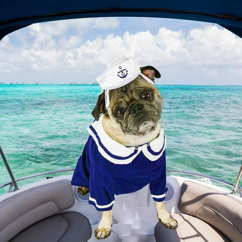 NAMSAN Pet Sailor Costume adjustable fit ensures secure wear during festivities