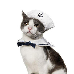 NAMSAN Pet Sailor Costume hat for cats and small dogs, ideal for festive photos