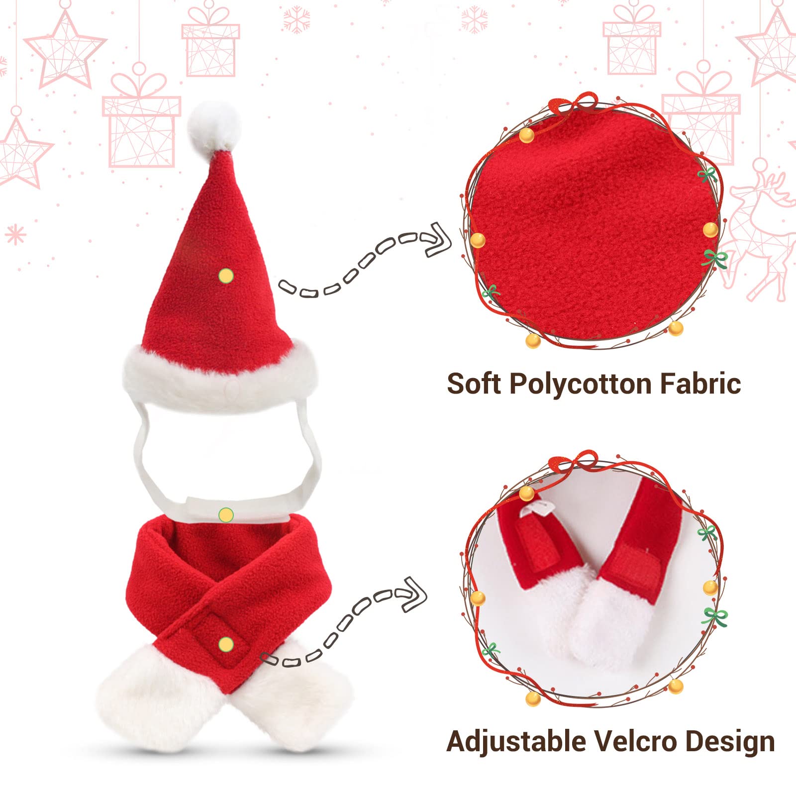 NAMSAN red scarf detail close-up highlights festive warmth and texture