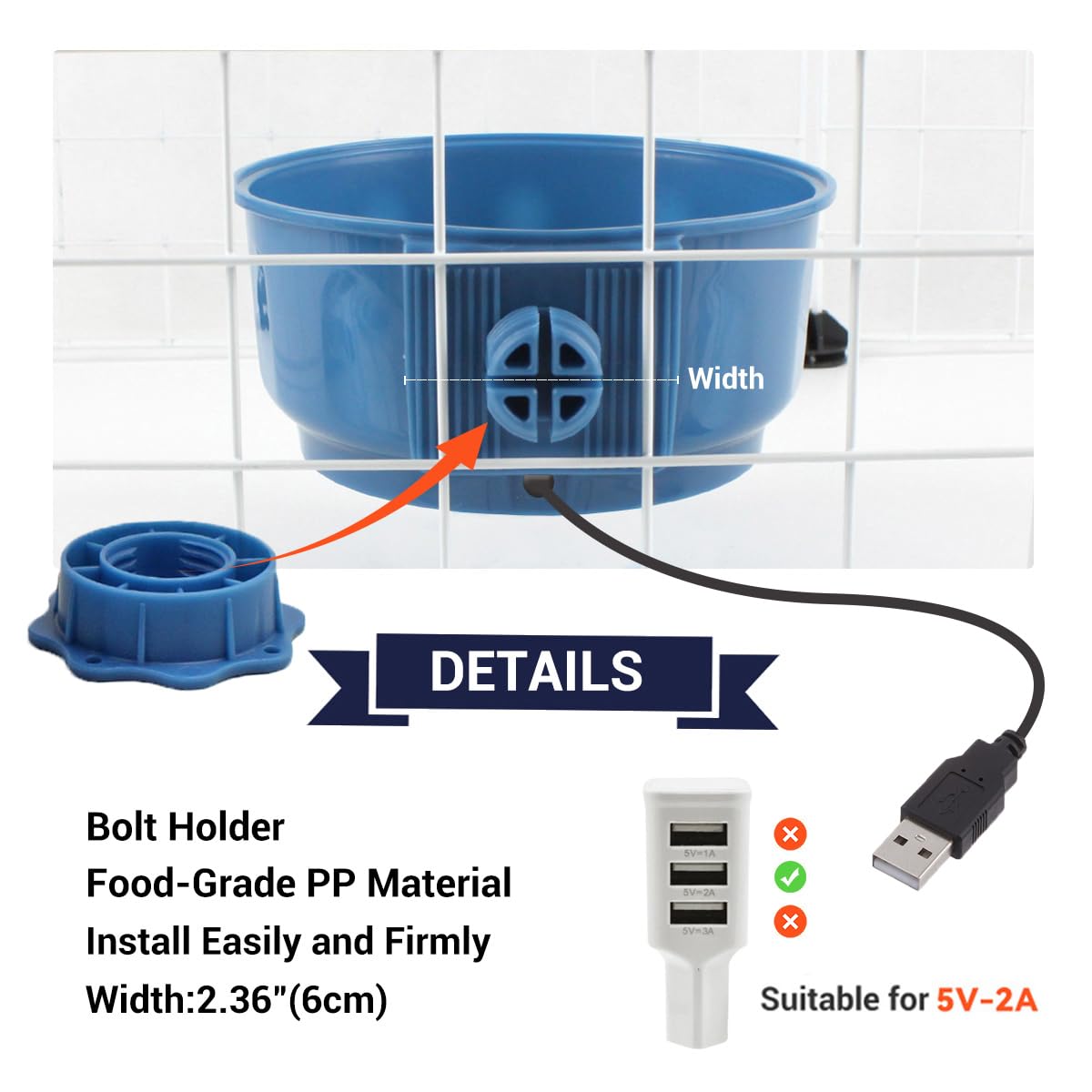 NAMSAN small heat pet bowl hanging kennel image highlights convenient height for comfort.
