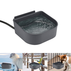 NAMSAN small heated pet bowl mounted on a cage provides unfrozen water in cold weather.